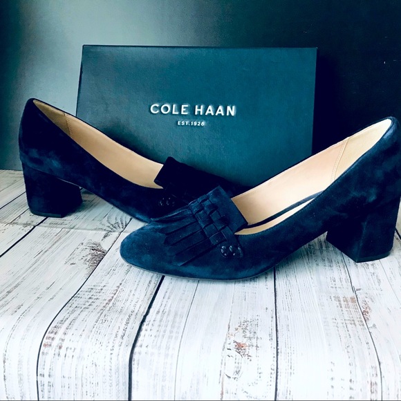 cole haan mabel tassel suede pumps